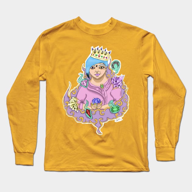 Gemstone Guardian -Crystal Long Sleeve T-Shirt by SamuelMcCrackenArtworks